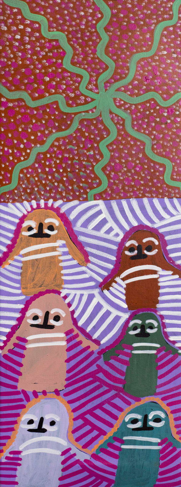 Angelina Ngal Pwerle, synthetic polymer paint on canvas, Utopia, Aboriginal artist and artwork