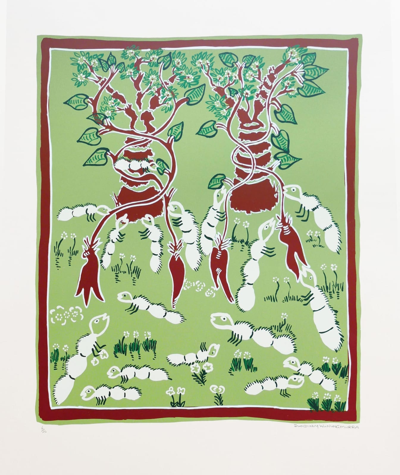 Dundiwuy Wunungmarra, screenprint, Yirrkala, Aboriginal artist and artwork