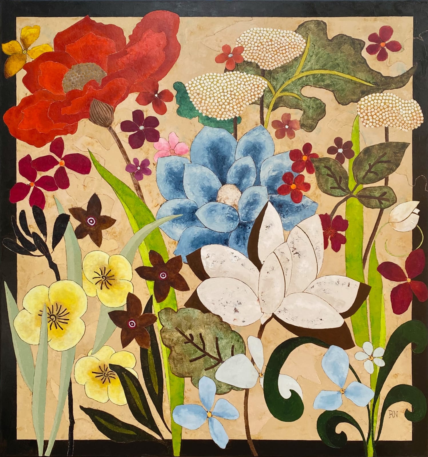 Richard Nott, Where Have All The Flowers Gone I with Red Poppy, 2025