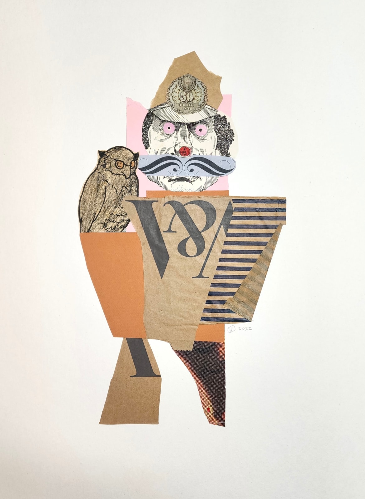 he plays around with forms, patterns and compositions, letting a figure grow organically before gluing it in place.