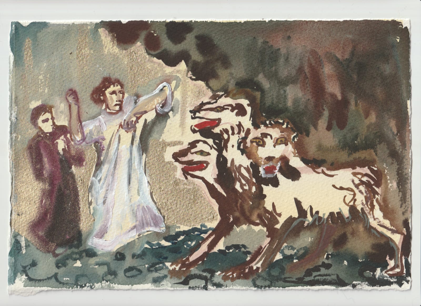 Alice Macdonald, The Circle of The Gluttons Is Guarded by the Three Headed Monster Cerbeus, 2024