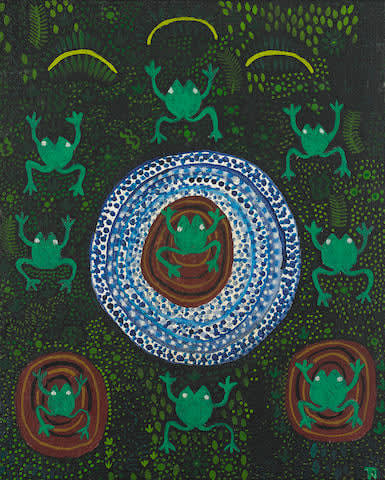 Trevor Nickolls, Frog Corroboree, 1980