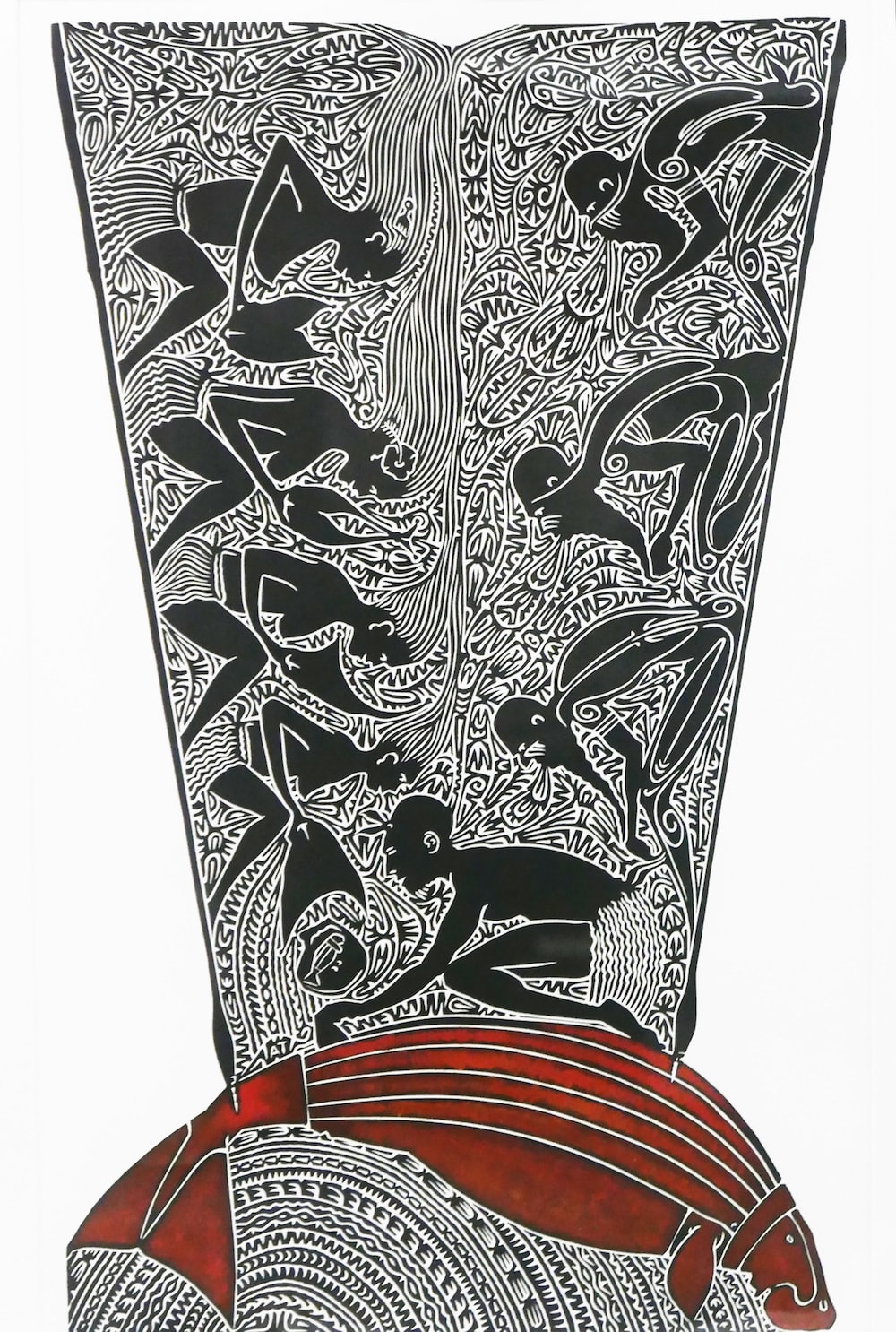 Alick Tipoti, coloured linocut, Torres Strait Islands, Aboriginal artwork and artist