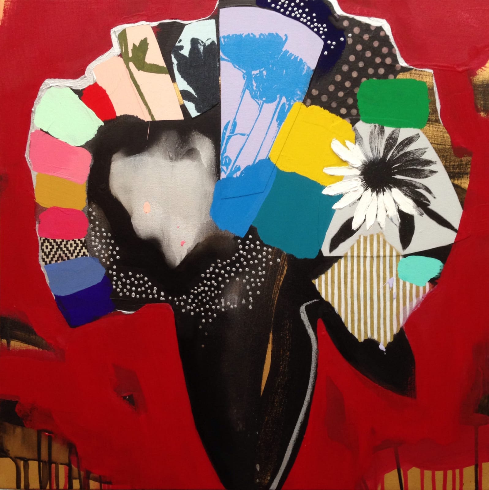 Emily Filler, Vase of Flowers (crimson), 2016