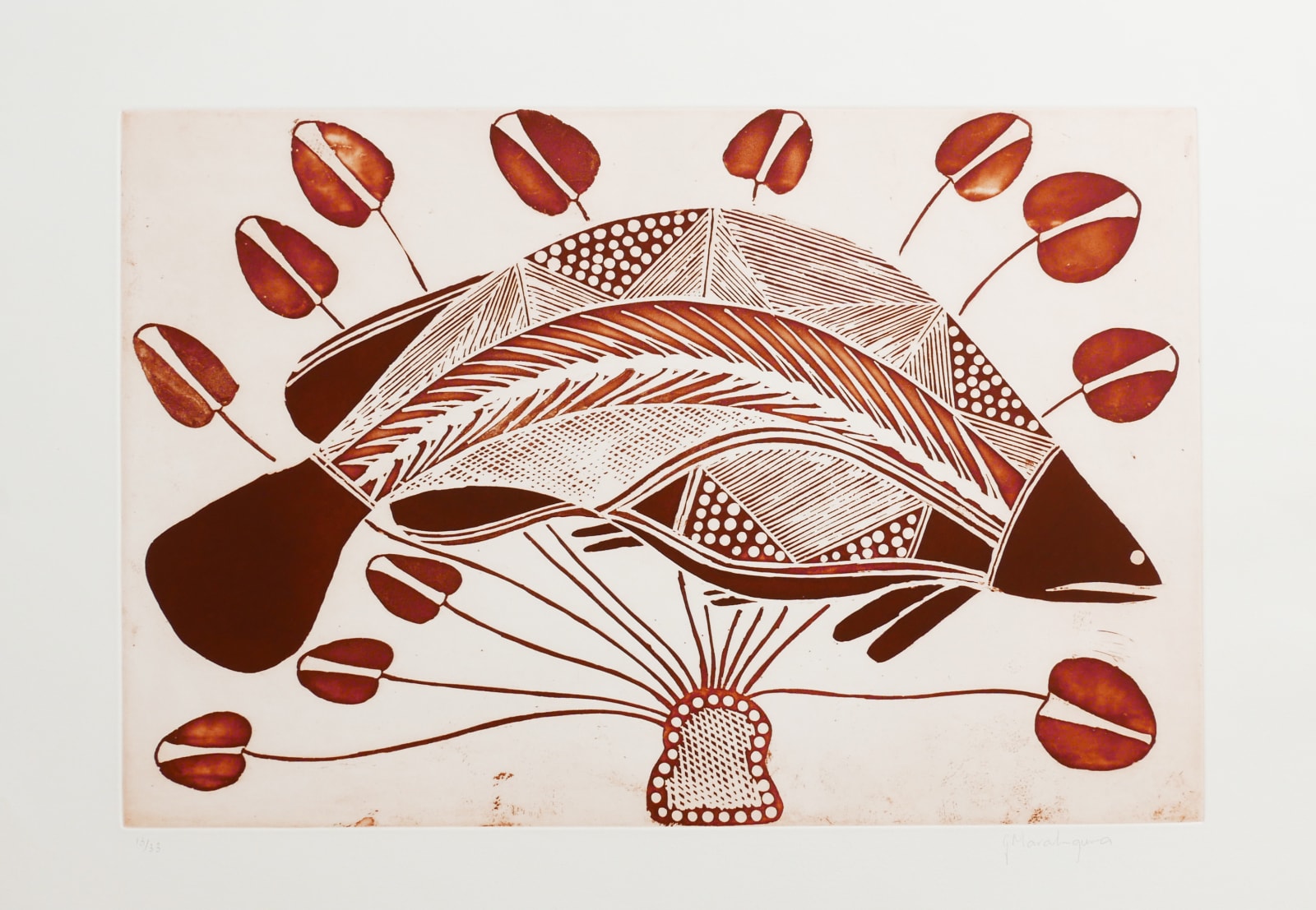 Gabriel Maralngurra, Fish and Lilies , 1999