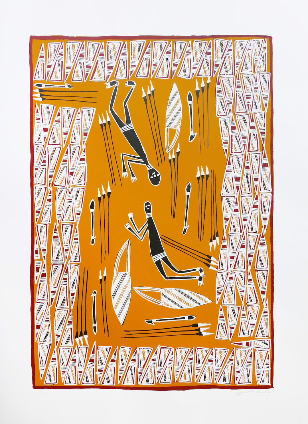 Djardie Ashley, screenprint, Ramingining, Aboriginal artist and artwork.