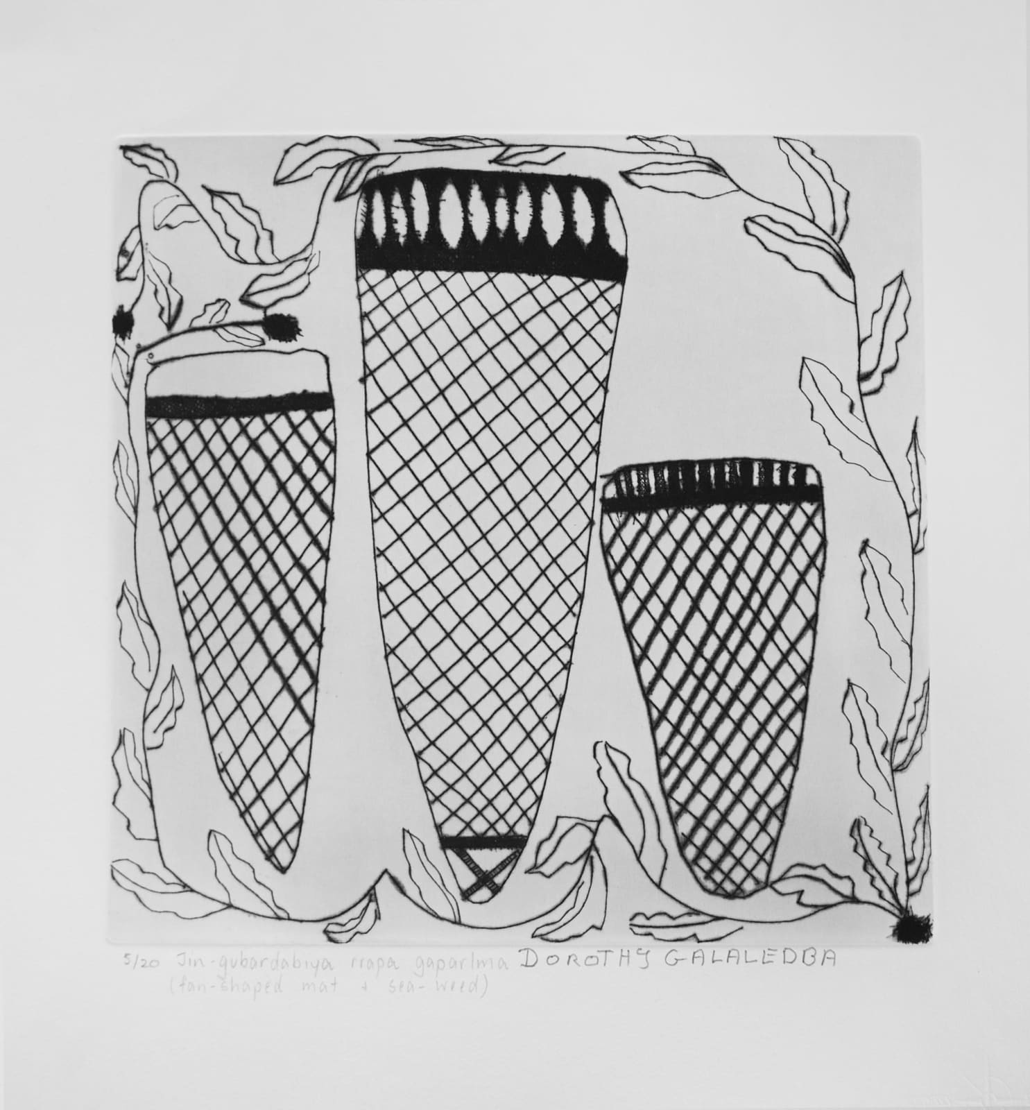 Dorothy Galalebda, Jin-Gubardabiya rrapa gaparlma - Fan Shaped Mat and Seaweed, c.1994