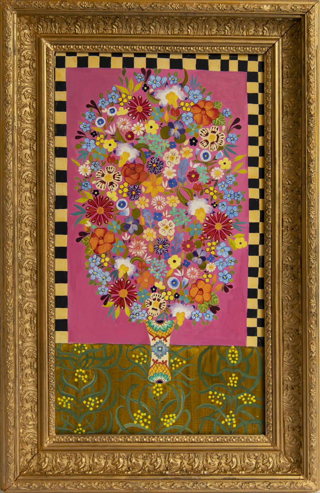 Hepzibah Swinford, Flowers on Pink, 2018