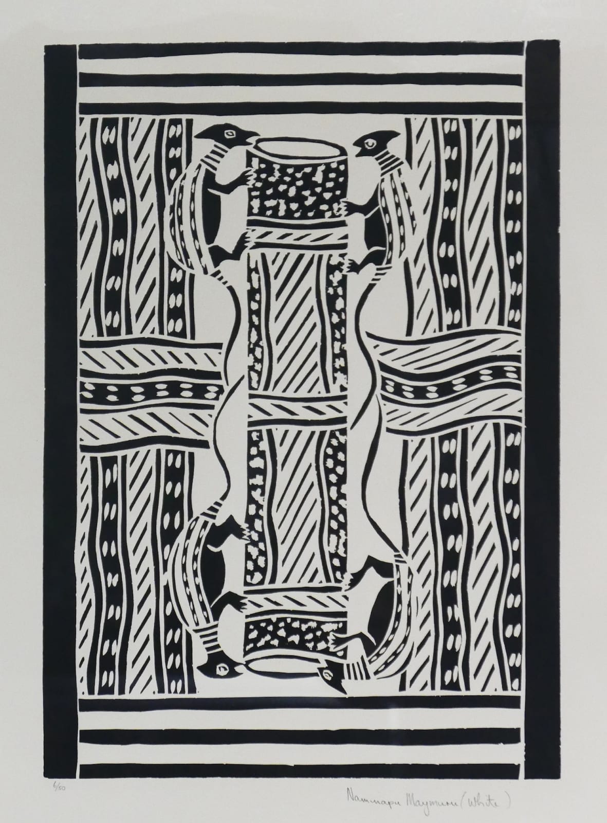 Naminapu Maymuru, linocut, Yirrkala, Aboriginal artist and artwork