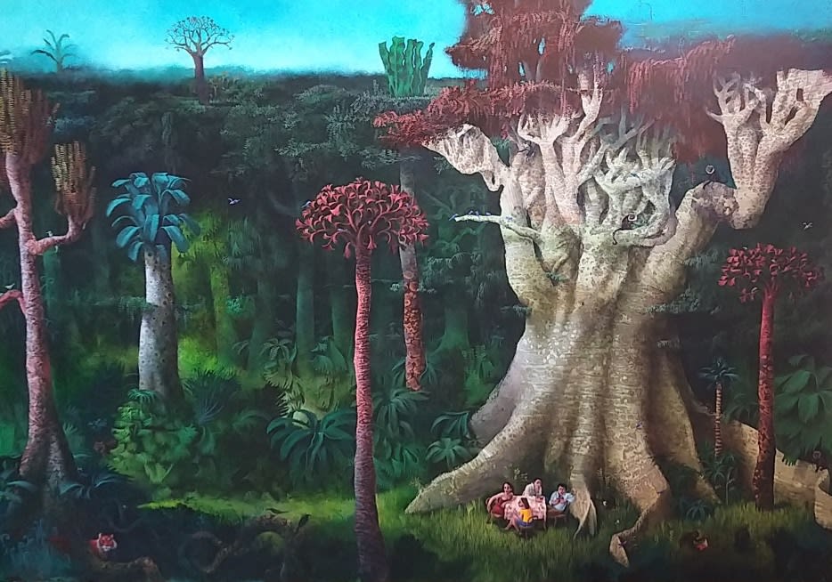 Sylvain Lefebvre, The Card Players Under the Monkey Tree, 2025