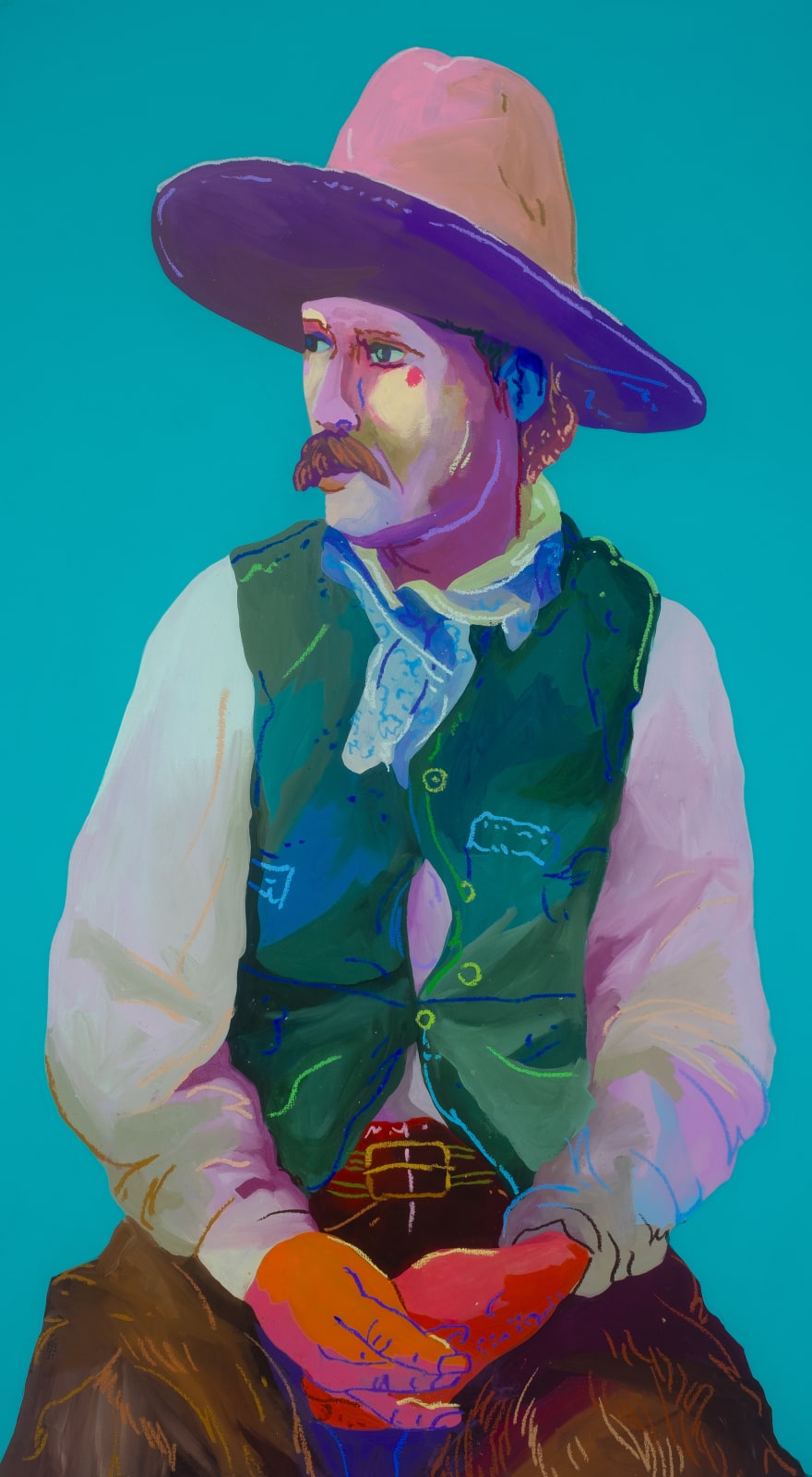 John Holcomb, Teal Cowboy, 2024