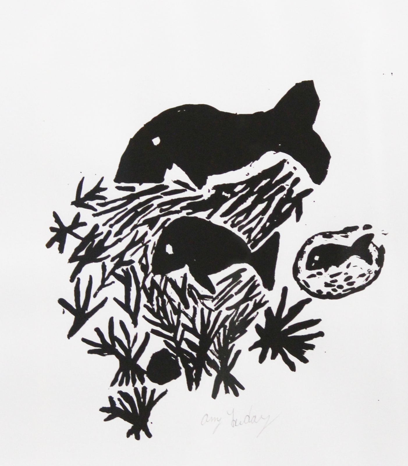 Amy Friday, Dugong With Baby in Mud, 2009