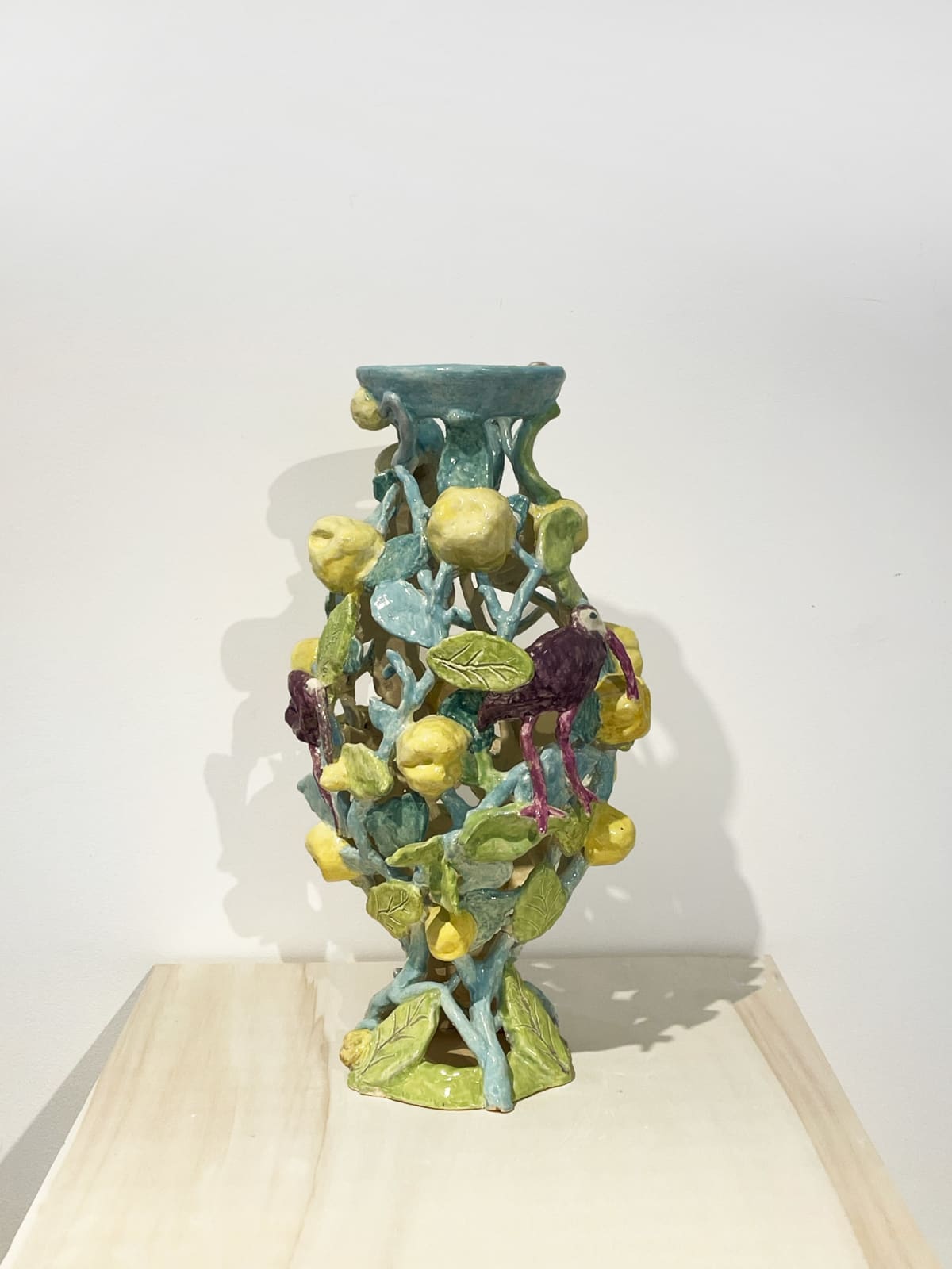 Fons van Laar, Vase Bird (ibis) & Fruit, 2021