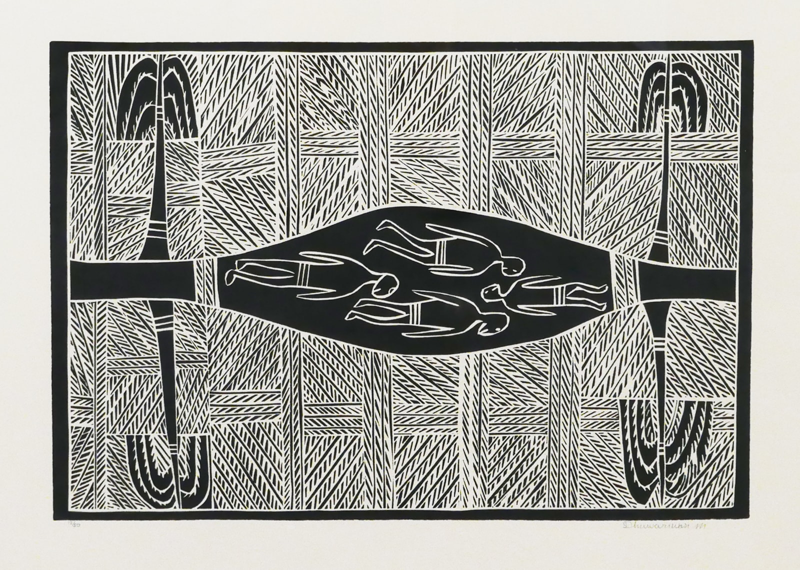 Dhuwarrwarr Marika, Wawilak - People in Hollow Log, 1996