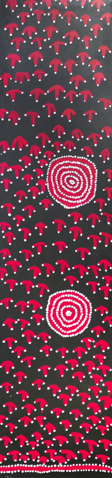 Cyril Brown, acrylic on canvas, Spinifex, Aboriginal artist and artwork.