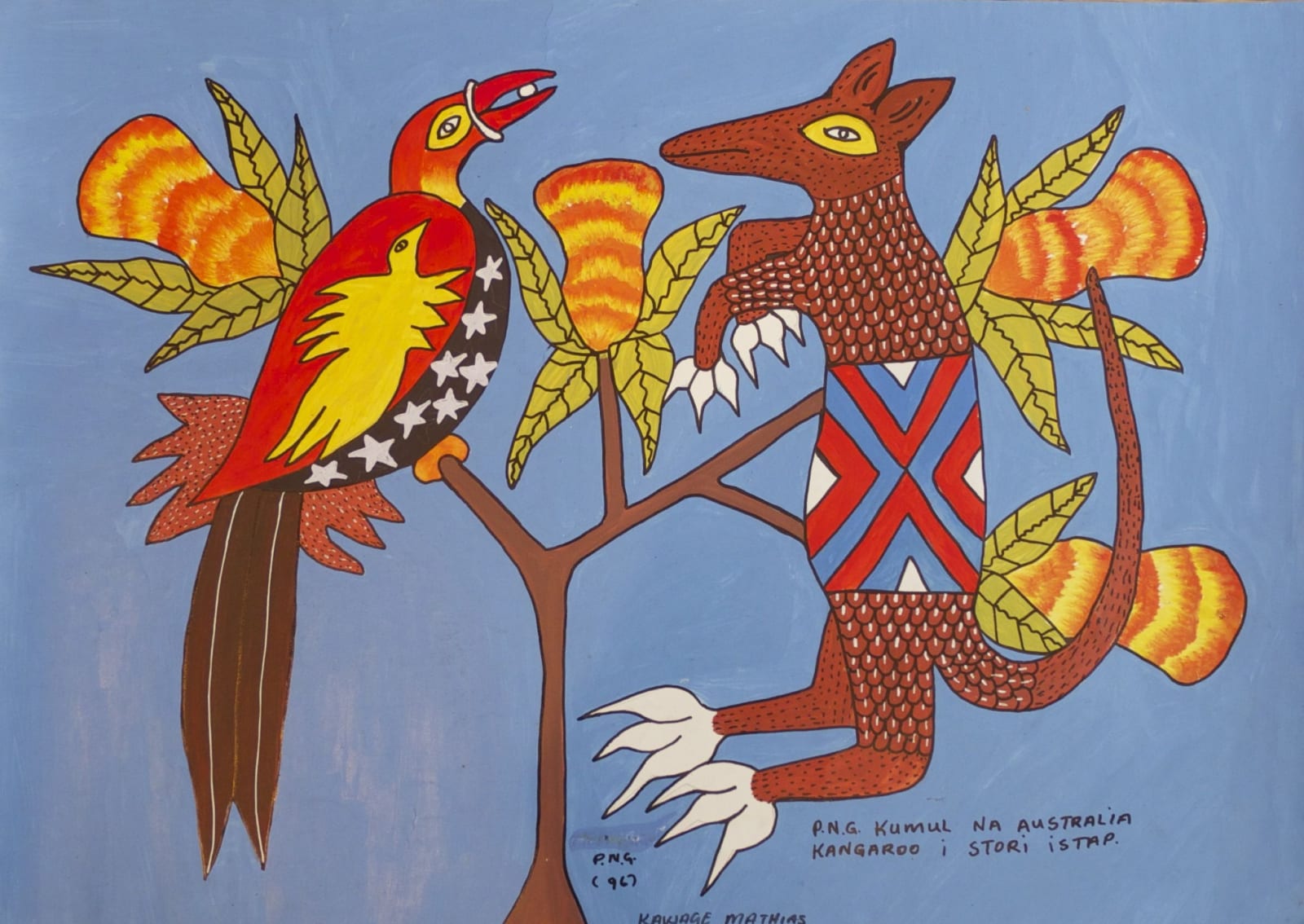 School of Kauage, P.N.G Bird of Paradise and Australian Kangaroo, 1996