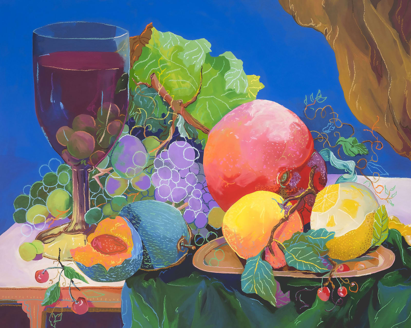Colorful still life by John Holcomb available at the Rebecca Hossack Art Gallery
