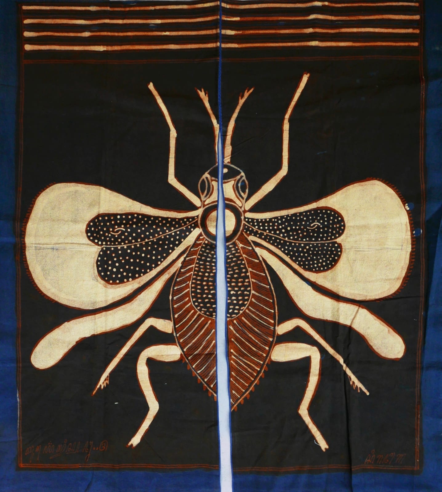 American artist LoU Zeldis Split Noren Insect Panel