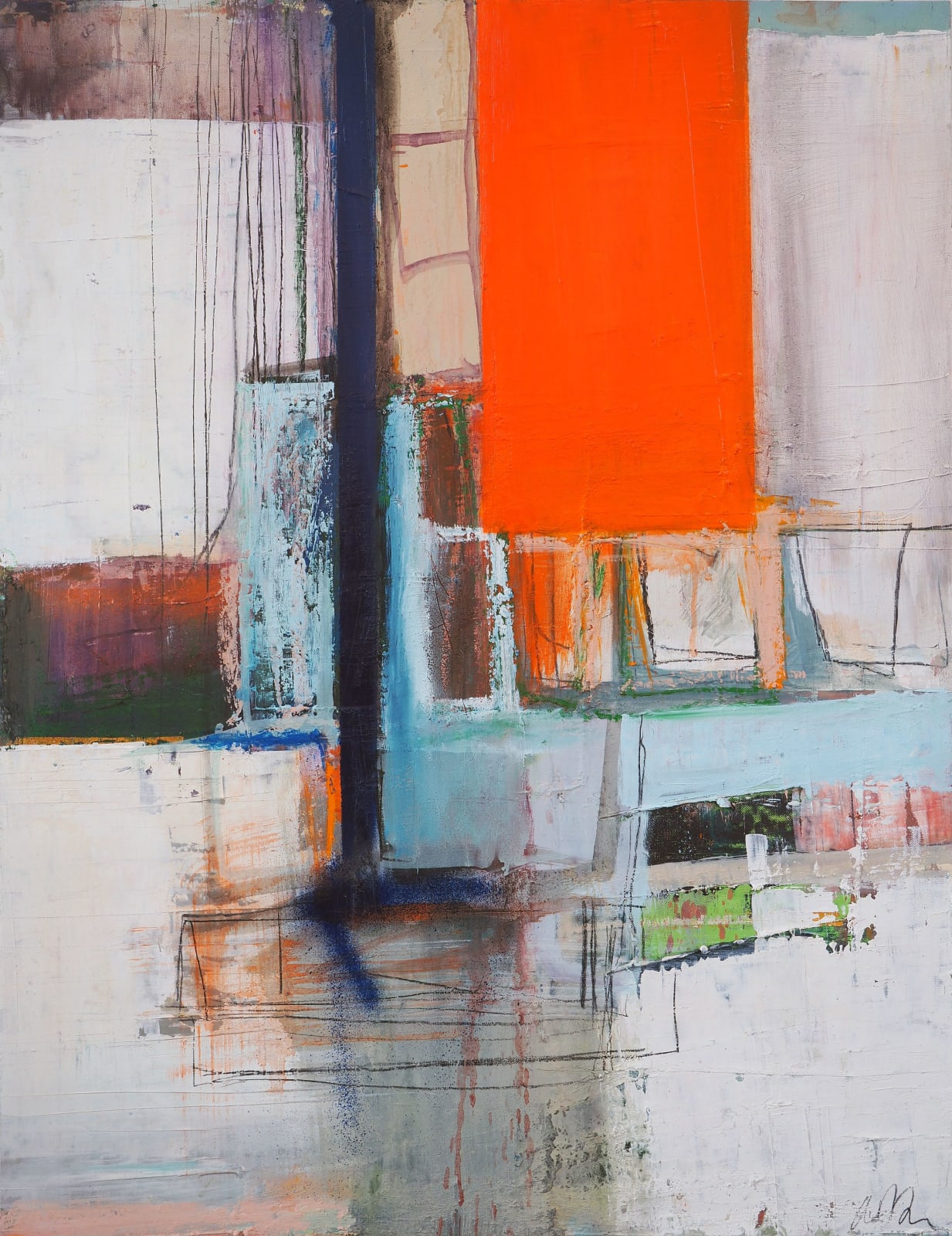 Abstract painting by Morten Lassen available at the Rebecca Hossack Art Gallery.