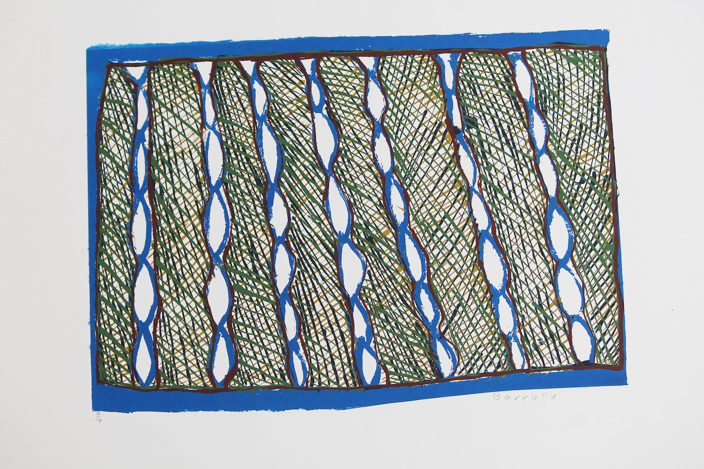 Barrupu Yunupingu, screenprint, Yirrkala, Aboriginal artwork and artist