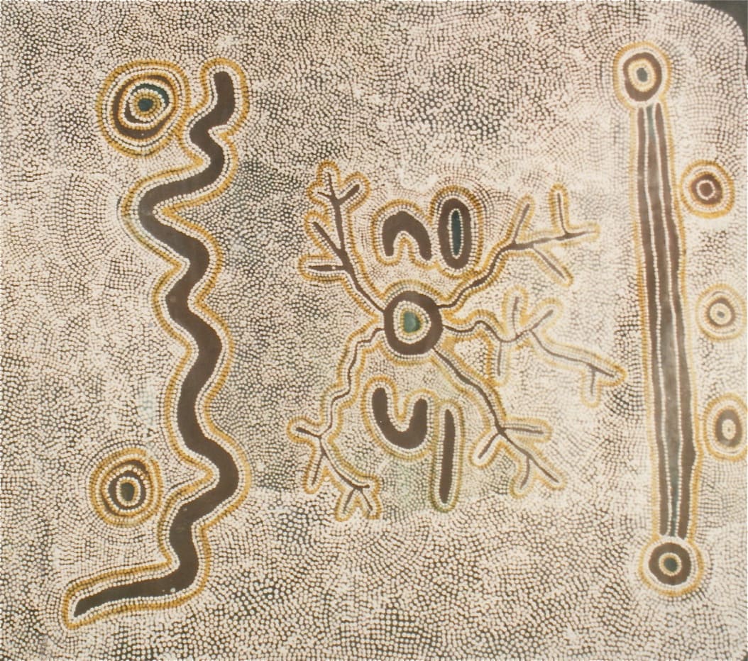 Louisa Napaljarri Lawson, Kunajarraye Jukurrpa - Witchetty Grub Dreaming, 1989