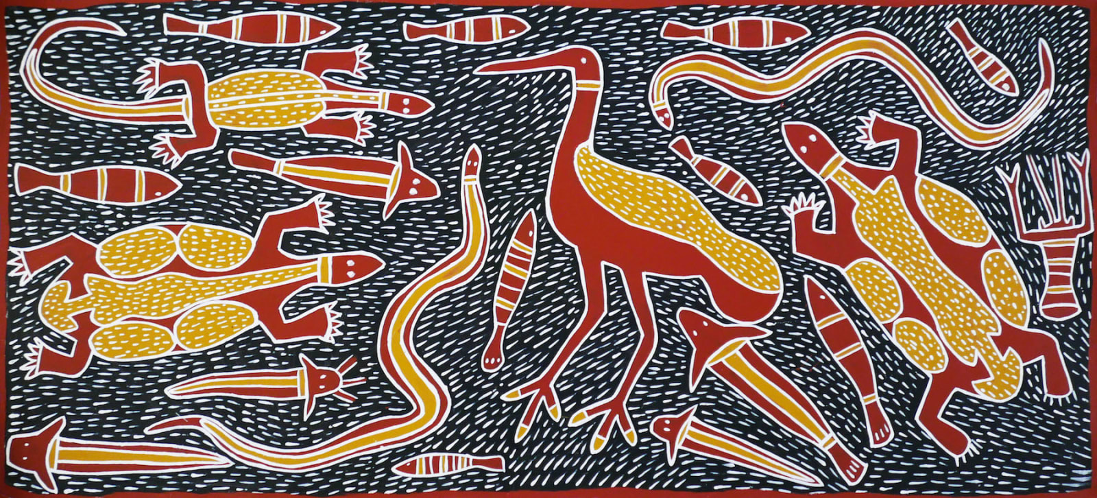 Amy Johnson synthetic polymer paint on canvas, Ngukurr, Aboriginal artist and artwork.