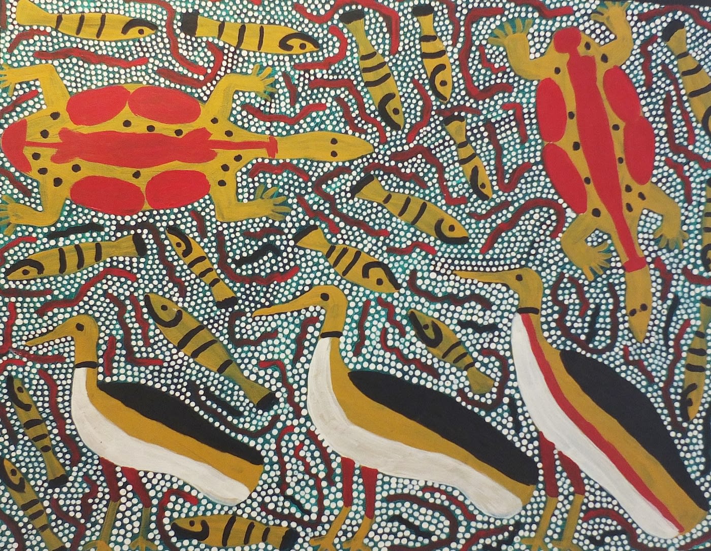 Amy Johnson synthetic polymer paint on canvas, Ngukurr, Aboriginal artist and artwork.