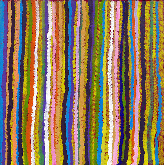 Rebecca Hossack Gallery in London presents works by Australian Aboriginal Utopia artist Motorbike Paddy, drawing on the legacy of Emily Kam Kngwarray.