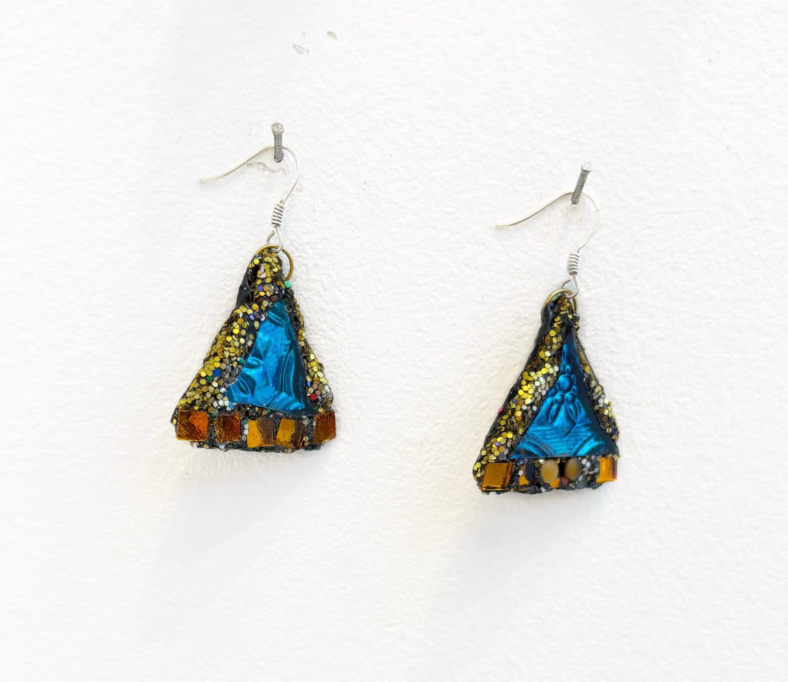 Andrew Logan, Turquoise & Gold Earrings Small, 2023
