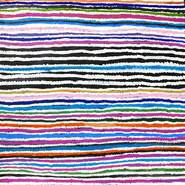 Rebecca Hossack Gallery in London presents works by Australian Aboriginal Utopia artist Motorbike Paddy, drawing on the legacy of Emily Kam Kngwarray.