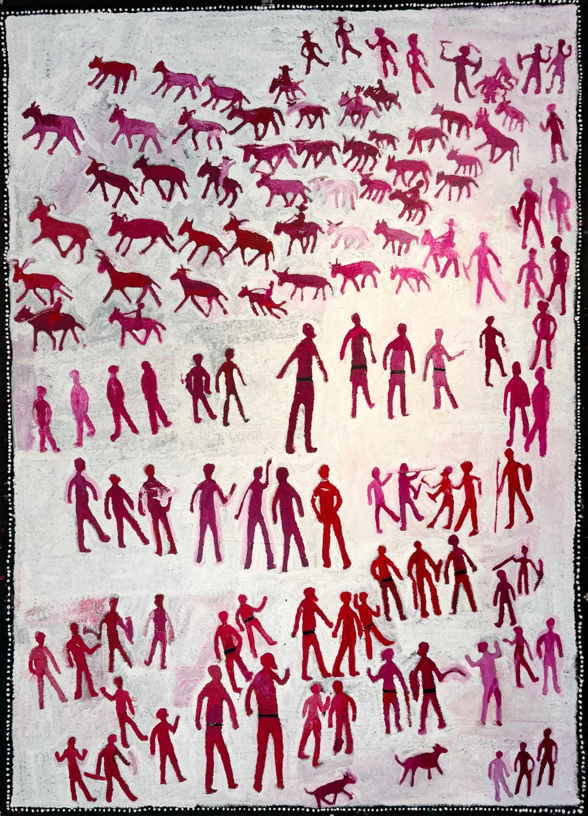 Rebecca Hossack Gallery in London presents works by Australian Aboriginal Utopia artist Motorbike Paddy, drawing on the legacy of Emily Kam Kngwarray.