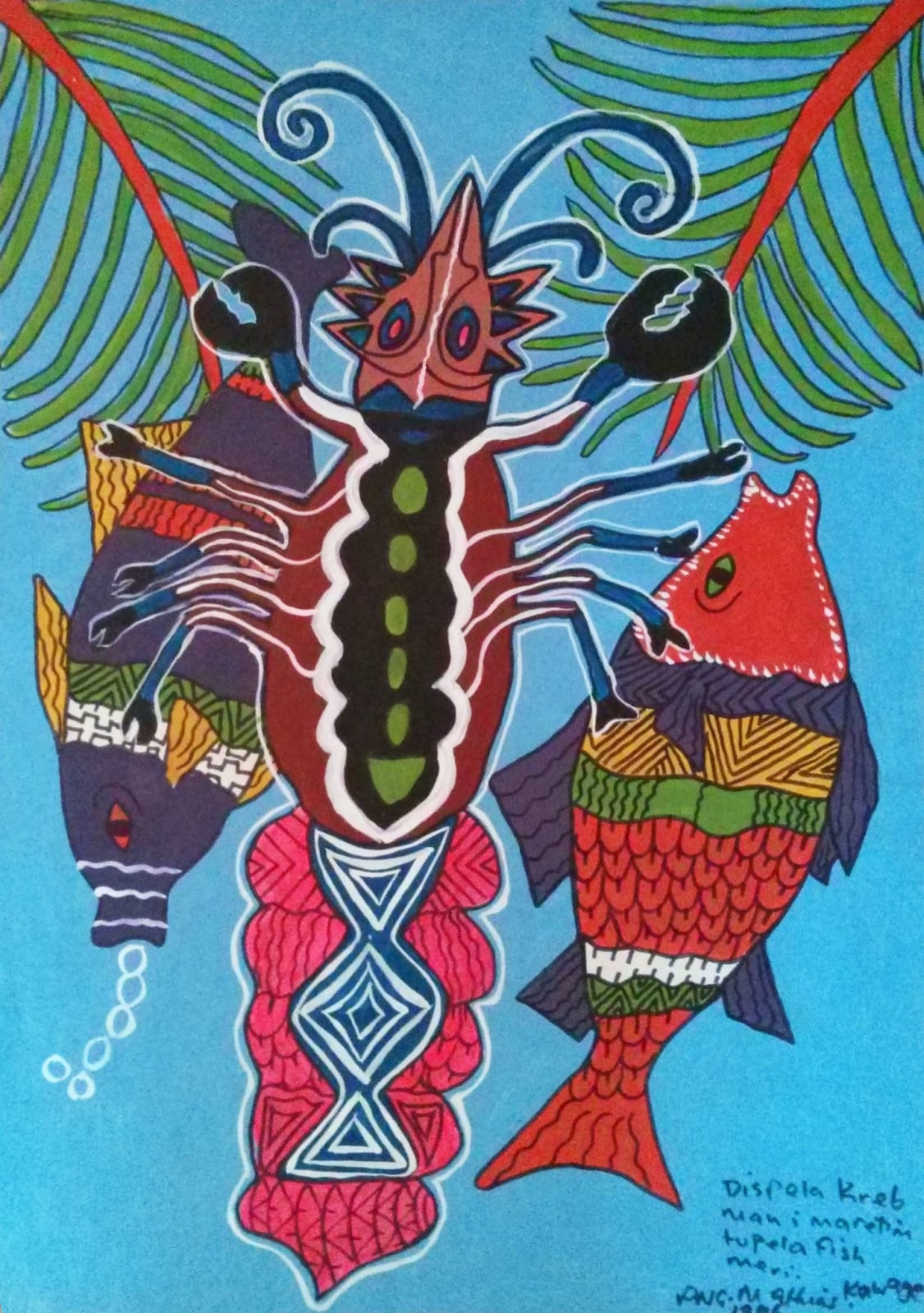 School of Kauage, This Crab Marrying Two Fish, 1996