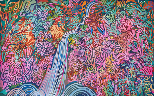 Ashley Amery London based visual artist botanical bright colourful illustration in guache ion paper in series 
