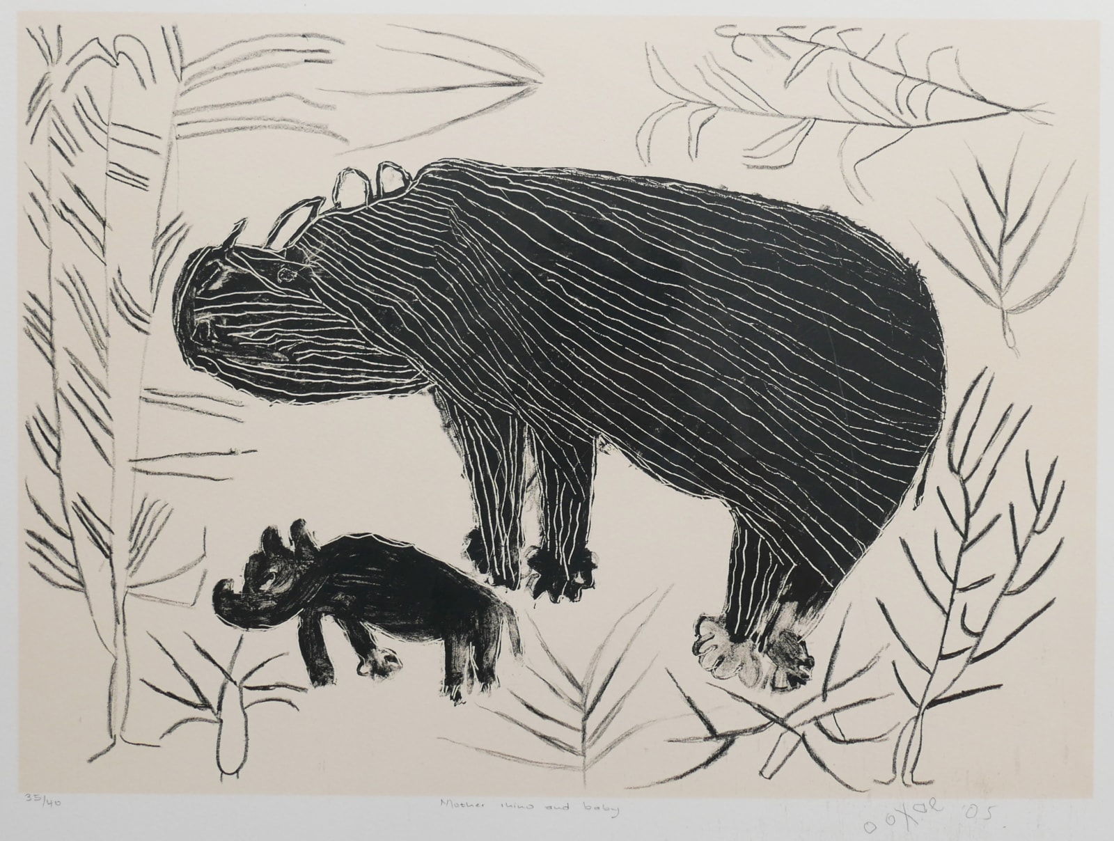 Coixe Bob, Mother Rhino and Baby, 2005