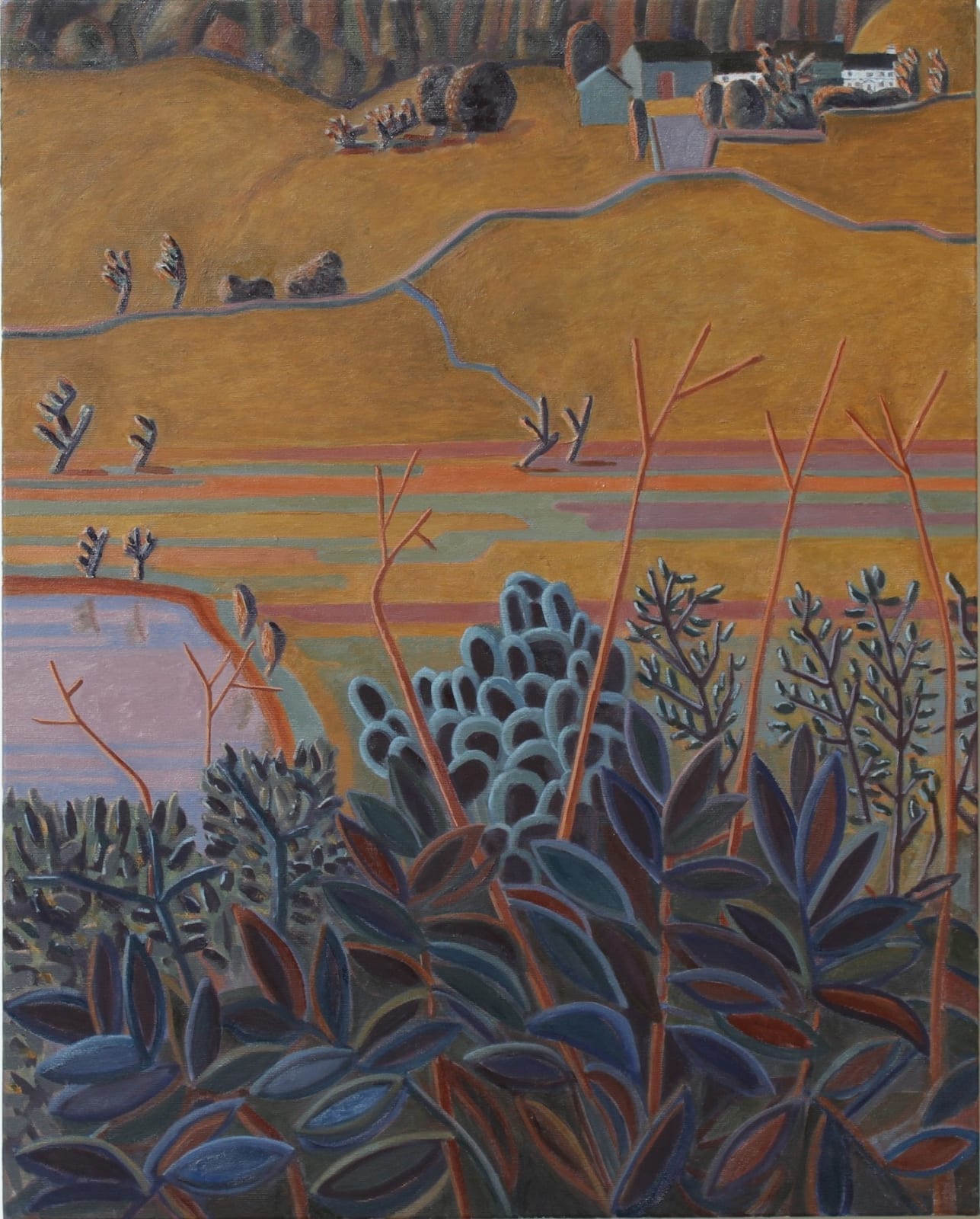 Louise Sturgis, oil on canvas, landscape of the Kentmere valley in the Lake District