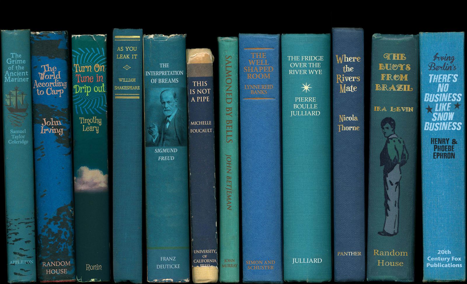 Bookshelf print by artist Phil Shaw represented by Rebecca Hossack Gallery
