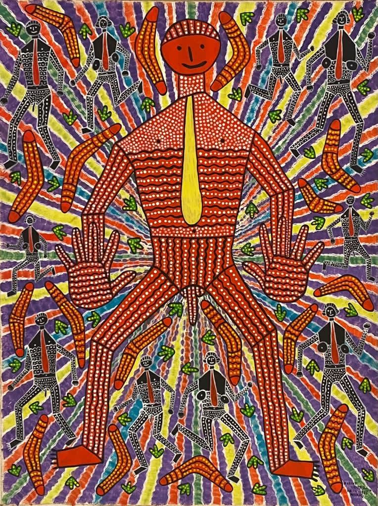 Robert Campbell Jnr, Gammon Red Ochre Man, 1986