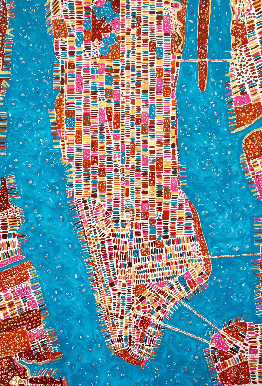 Barbara Macfarlane, Manhattan R33 Summer Blue, Rose, Terracotta, 2025
