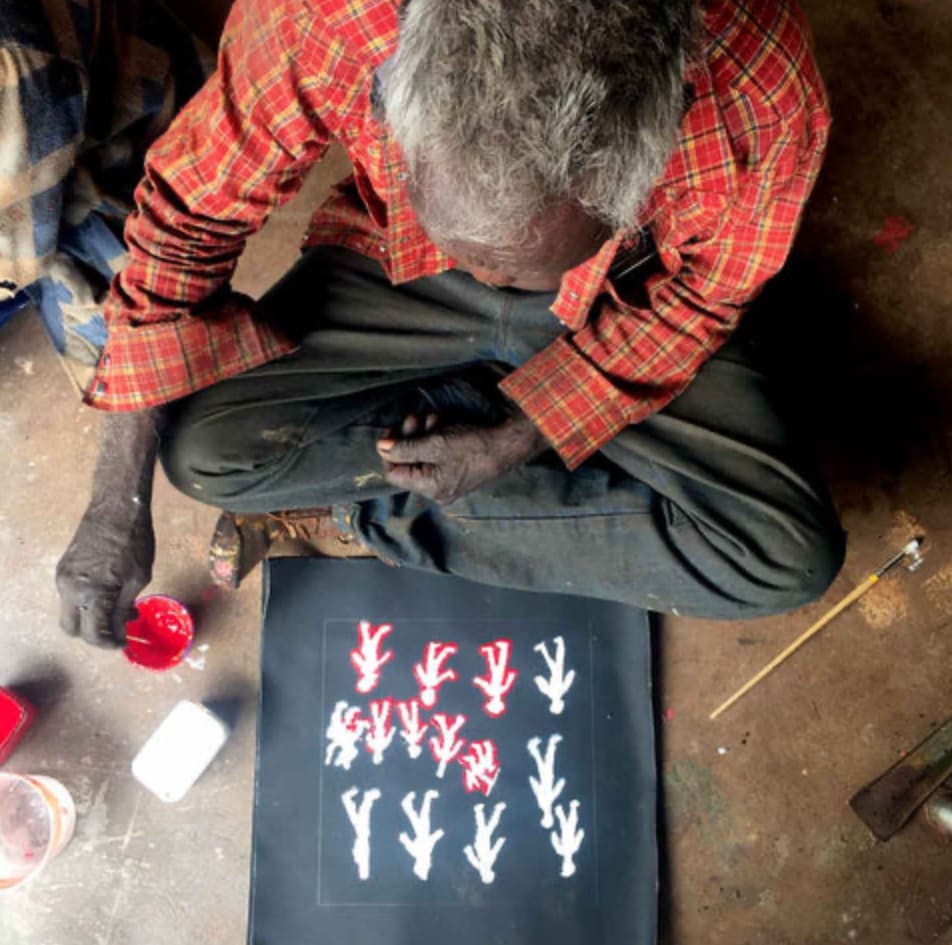 Motorbike Paddy Ngale, Artist Working in Utopia, 2019