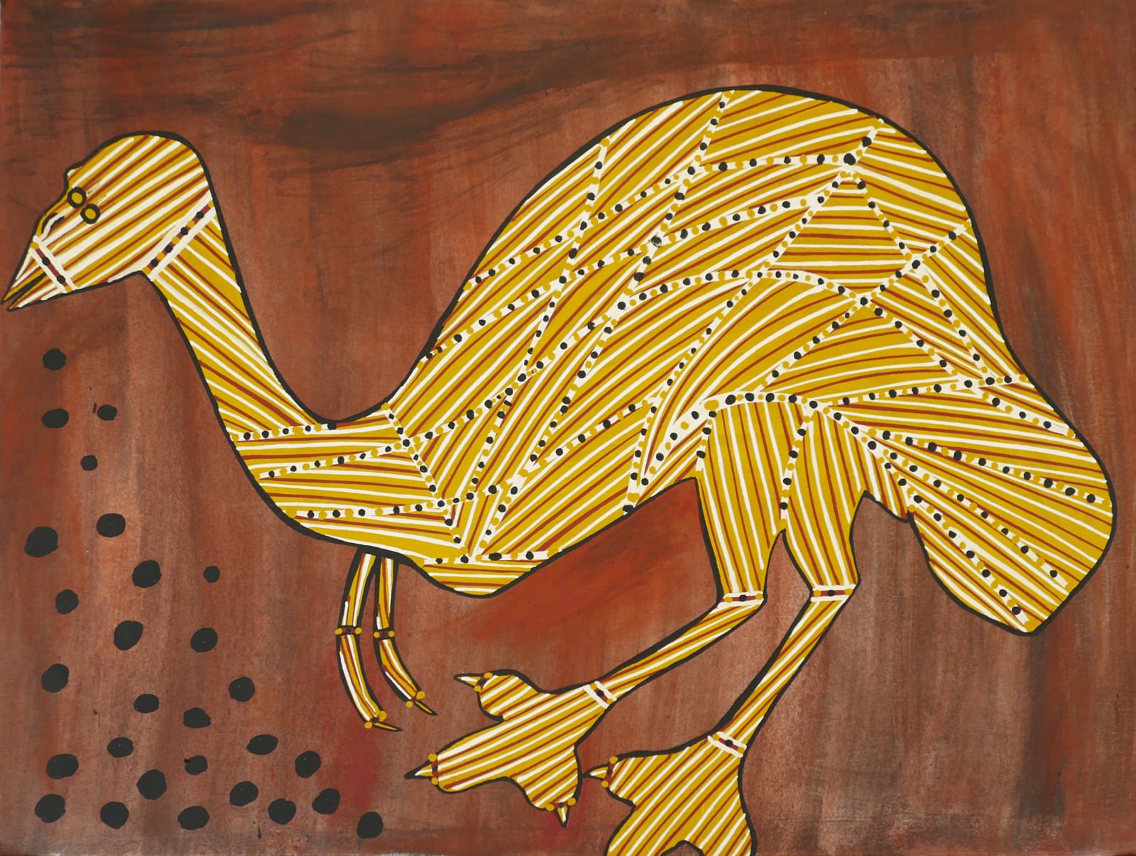 Joe Guymala is an acclaimed Indigenous Aboriginal Australian artist from a remote community in Western Arnhem Land Australia, who is currently being exhibited amongst his contemporary painters at the EXPO Chicago art fair by the Rebecca Hossack Gallery in London.