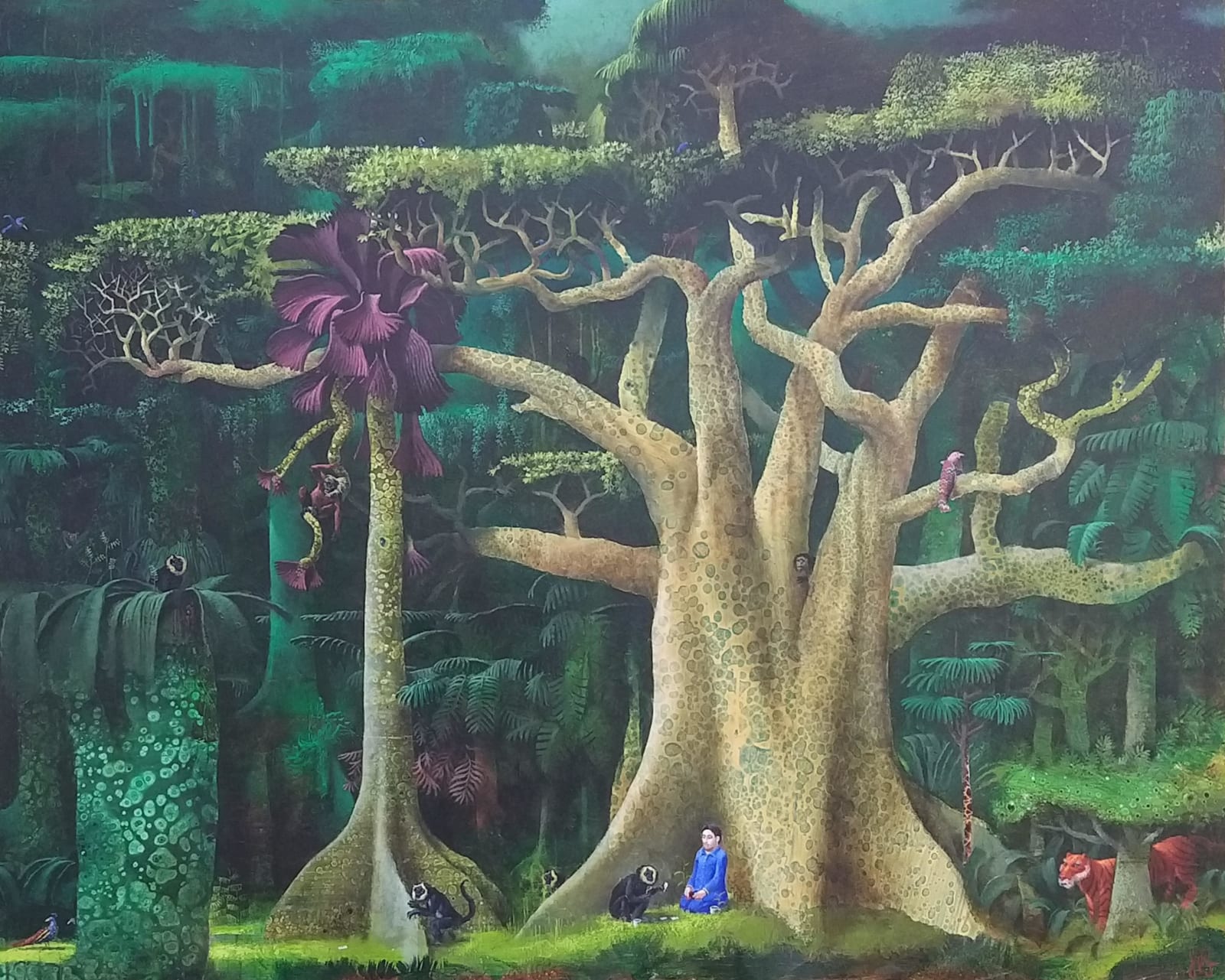 Sylvain Lefebvre, The Card Players Under the Paléocène Plane Tree, 2024