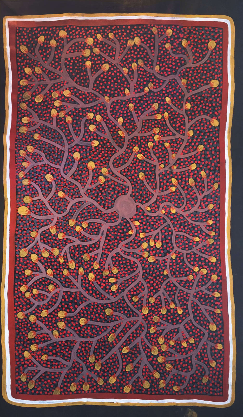 Gloria Pwerle, synthetic polymer paint on linen, Utopia, Aboriginal artwork and artist