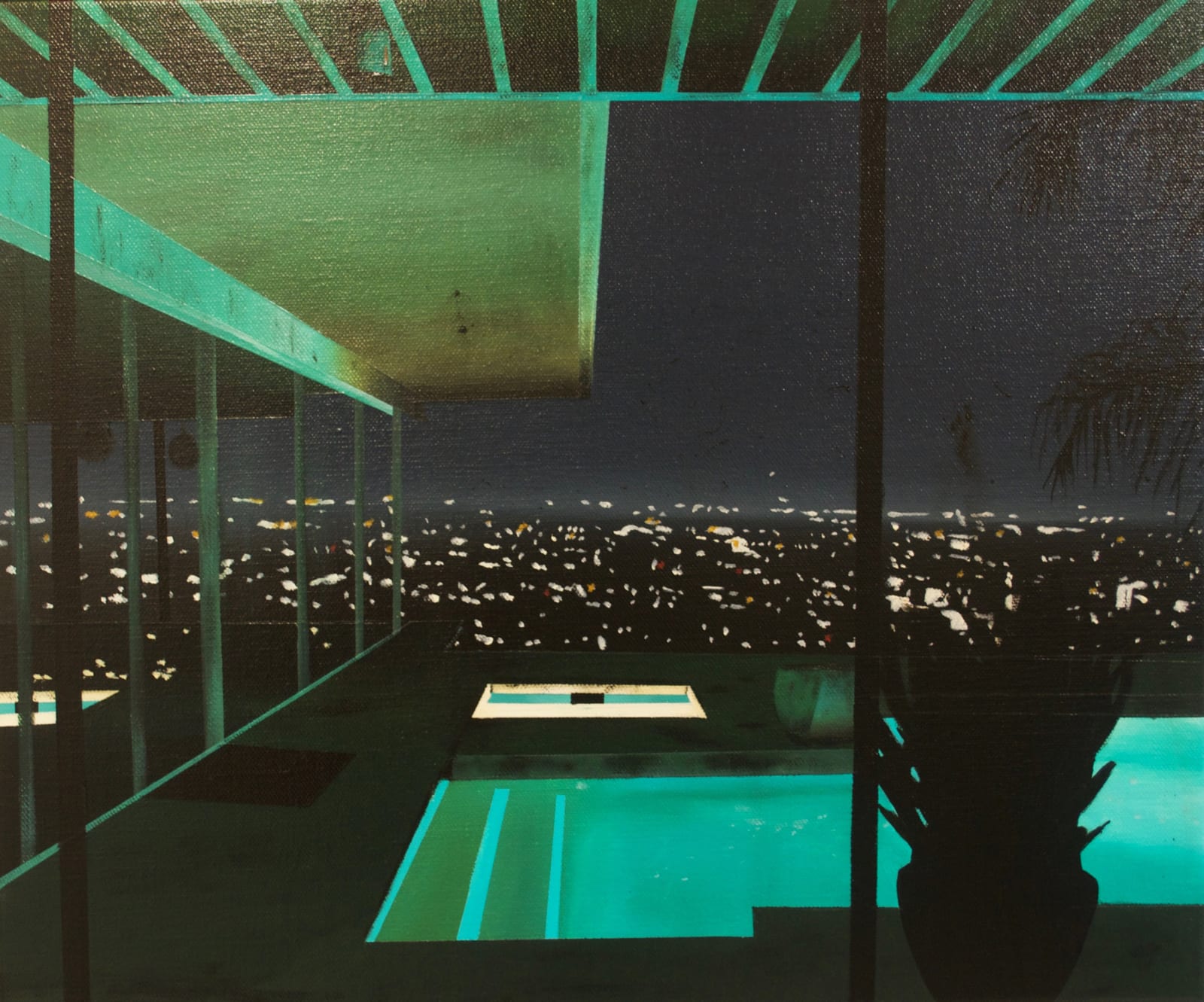 Laurence Jones, Pool With Cityscape, 2017