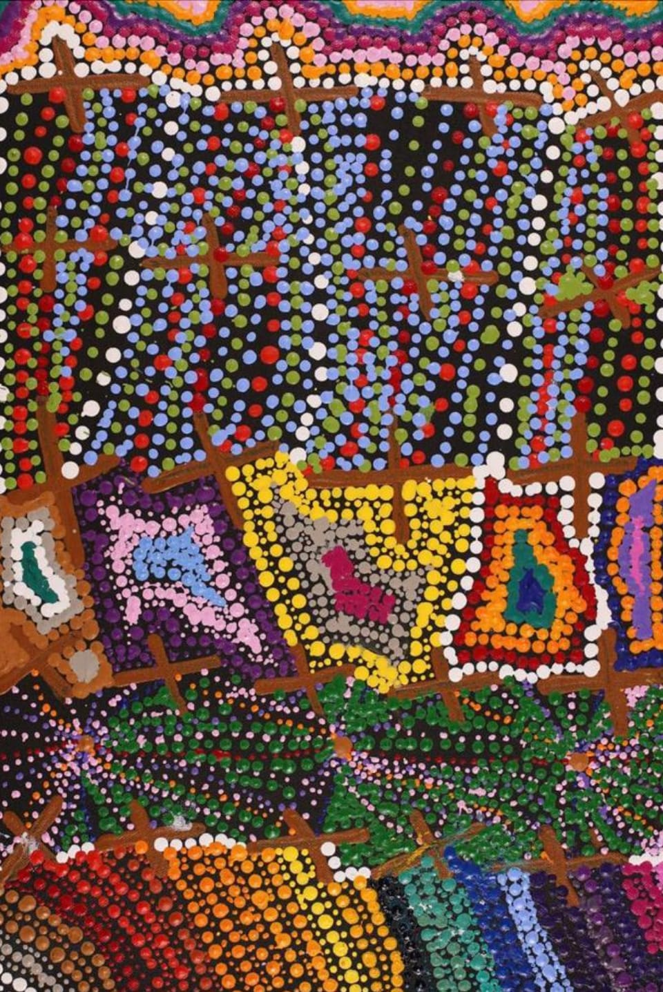 Kershini Napaljarri Collins, Ngatijirri Jukurrpa (Budgerigar Dreaming), 2022