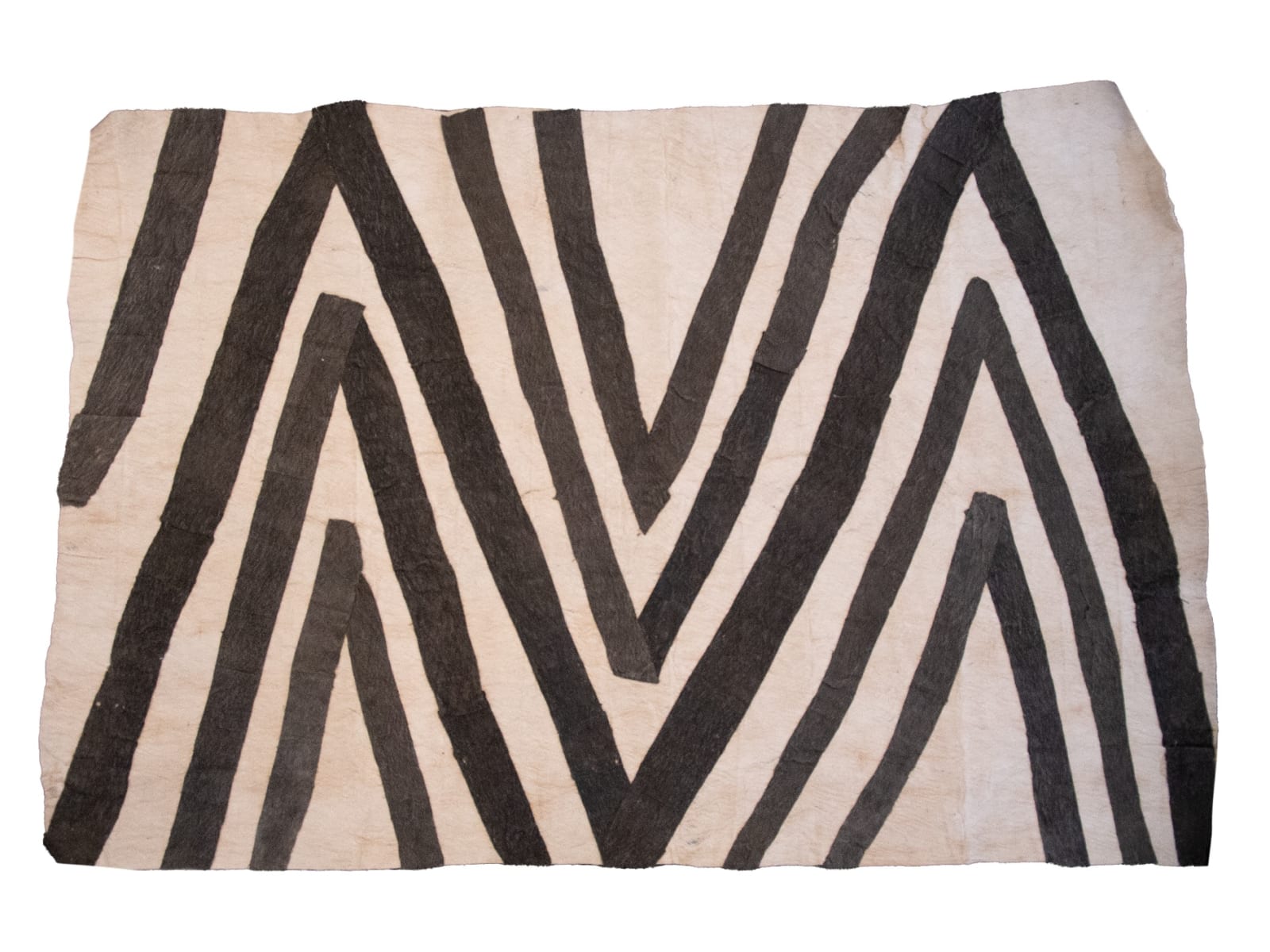 Ilma Ugiobari (Savari) 2019, natural pigments on nioge hand sewn with grass thread and a bone from wing of a bat, Papua New Guinea, Rebecca Hossack Art Gallery London