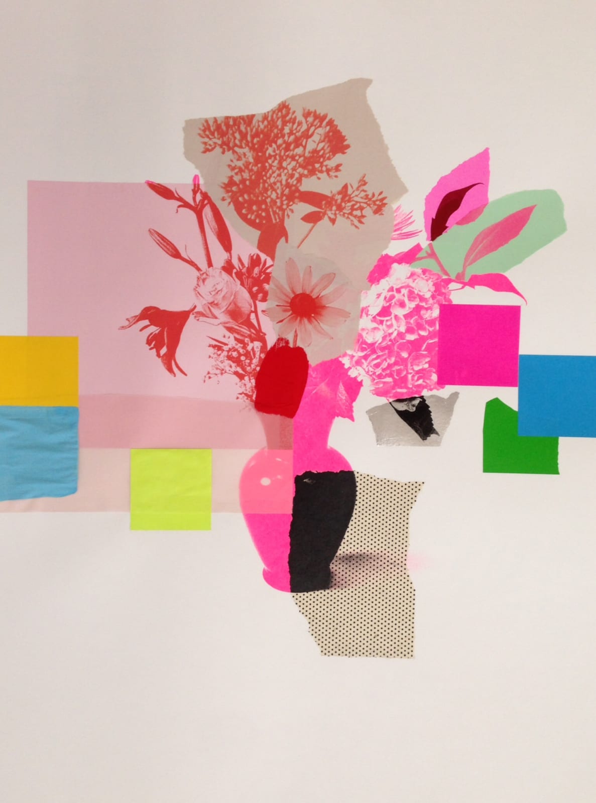 Emily Filler, Paper Bouquet (hot pink hydrangea), 2017