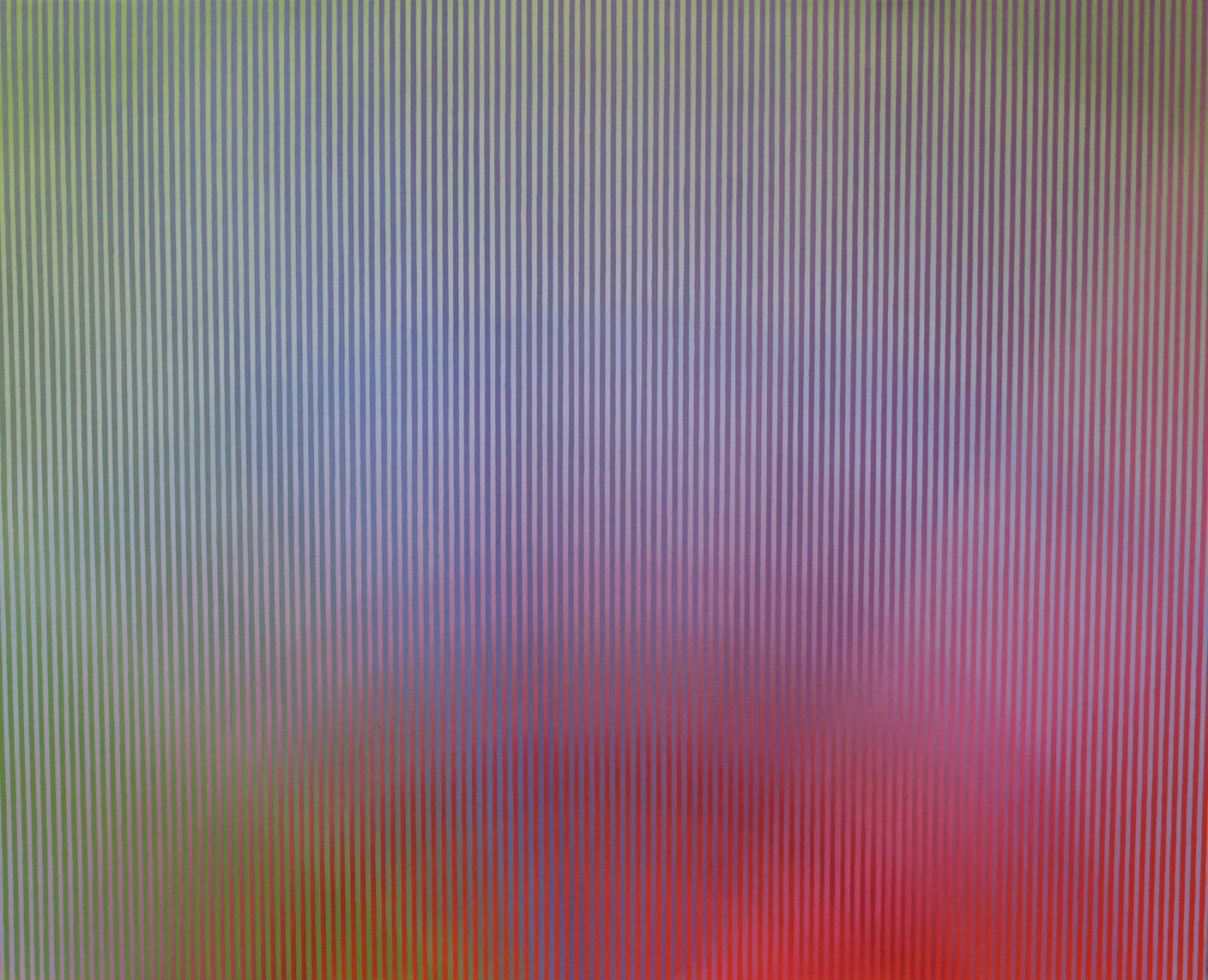 Colourful abstract oil on canvas by David Whitaker, featuring cool colours and an abstract composition inspired by the Northern Lights.