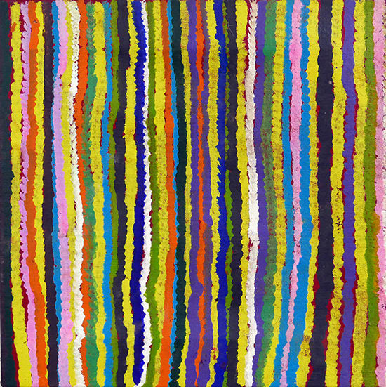 Rebecca Hossack Gallery in London presents works by Australian Aboriginal Utopia artist Motorbike Paddy, drawing on the legacy of Emily Kam Kngwarray.