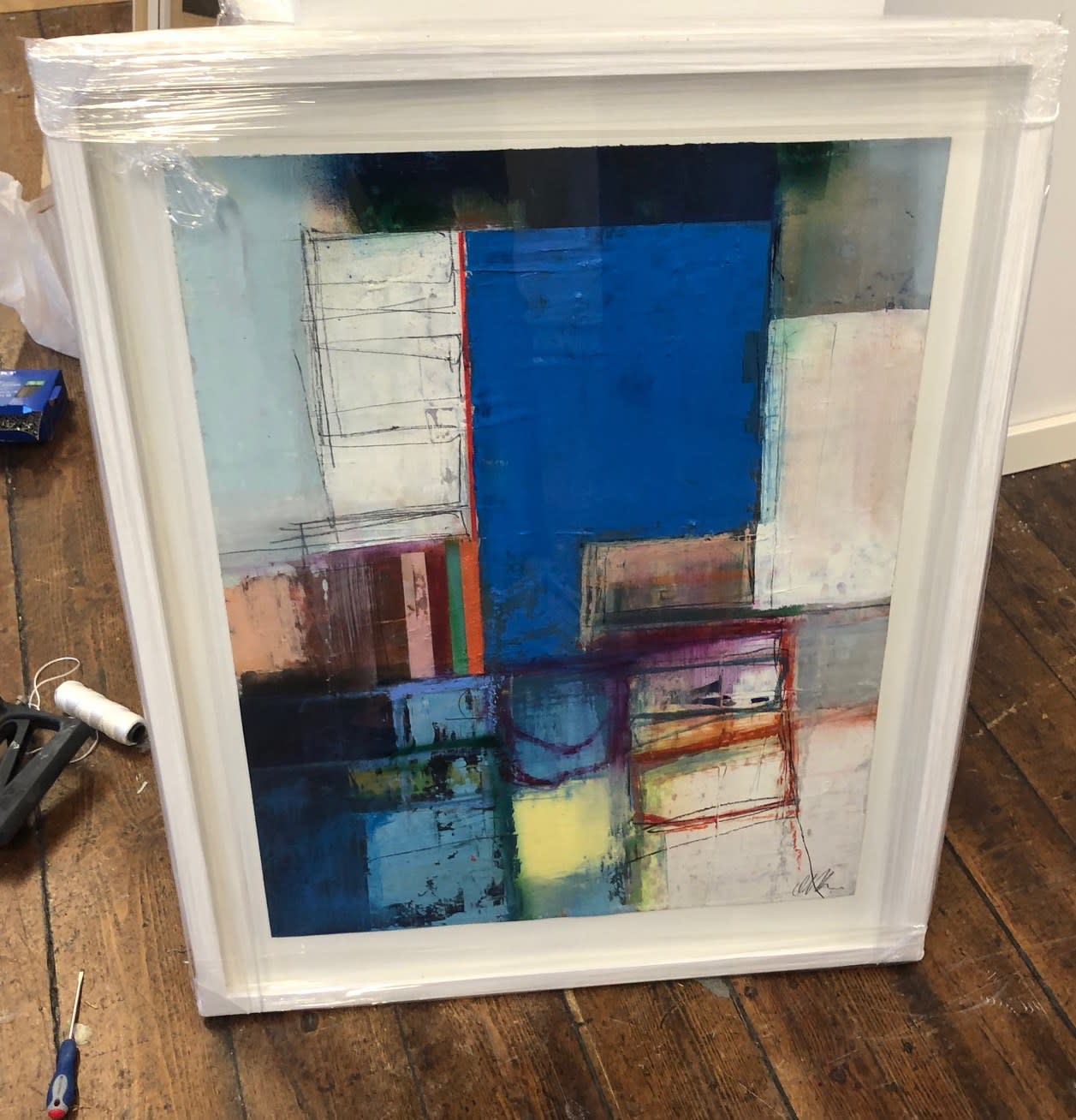 Abstract painting by Morten Lassen available at the Rebecca Hossack Art Gallery.