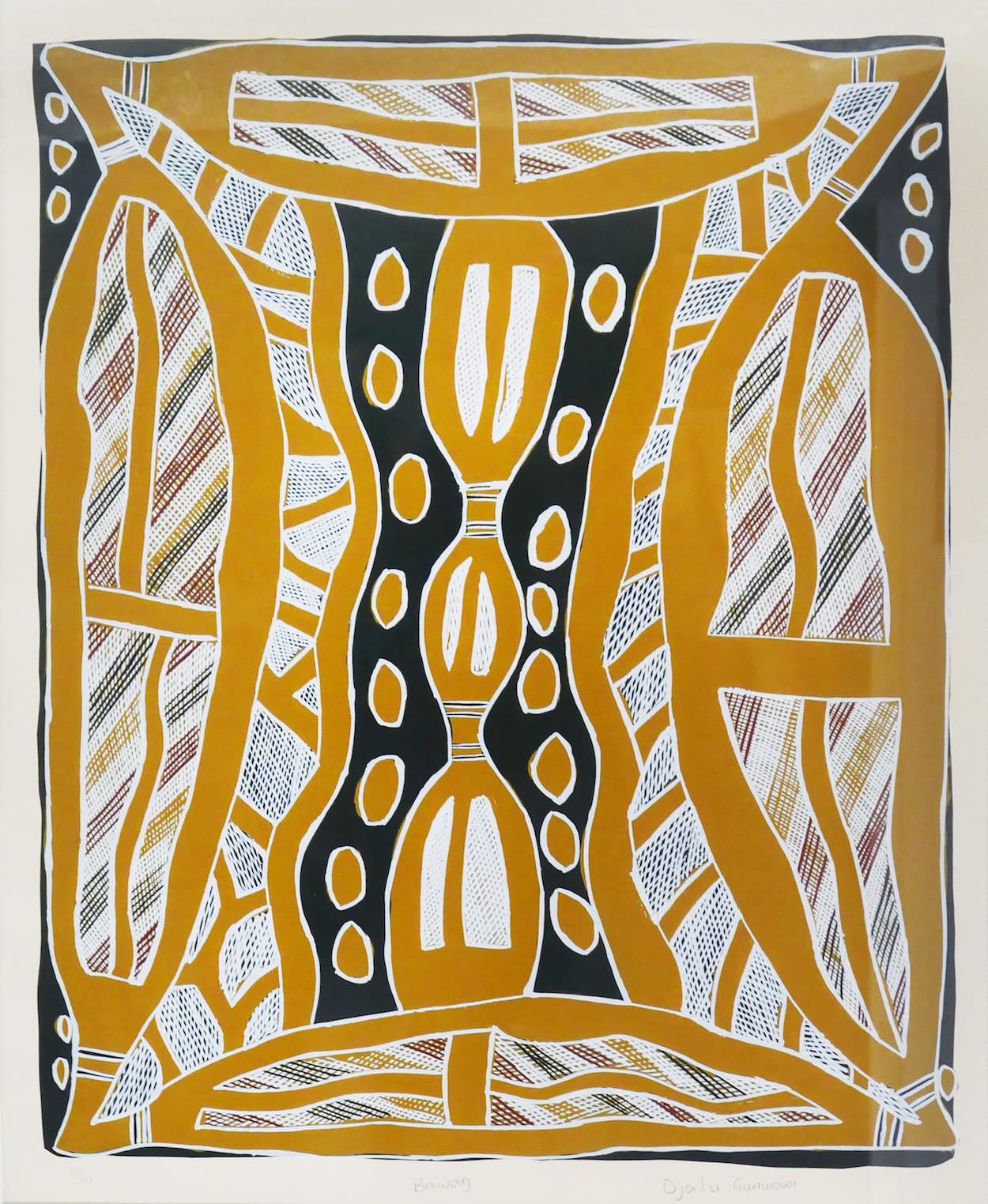 Djalu Gurruwiwi, silkscreen print, Yirrkala, Aboriginal artist and artwork